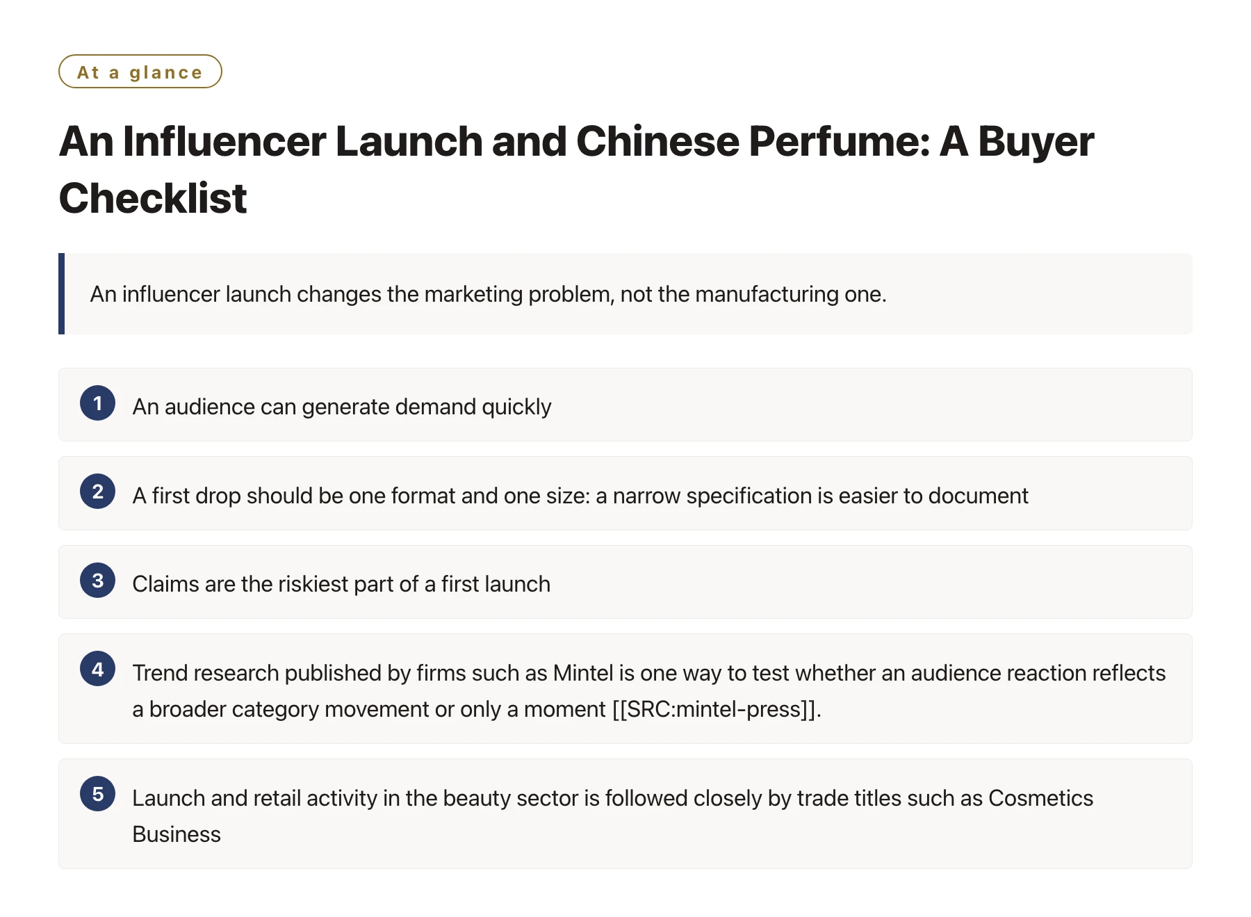 An Influencer Launch and Chinese Perfume: A Buyer Checklist——全文要点速览